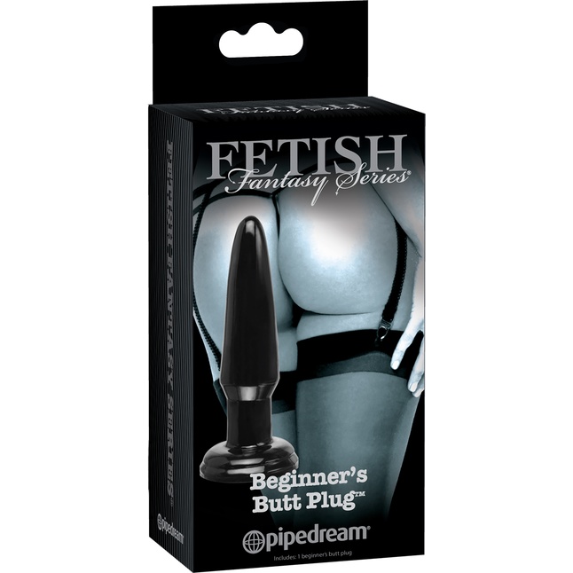Черная малая анальная пробка Beginners Butt Plug - 10 см - Fetish Fantasy Limited Edition. Фотография 3.
