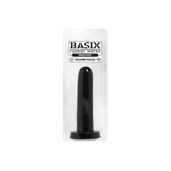 Черный фаллоимитатор SMOOTHY BASIX - 13,3 см - Basix Rubber Works