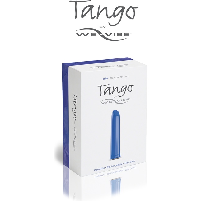 Синий перезаряжаемый вибратор Tango Blue USB rechargeable - 9 см. Фотография 4.