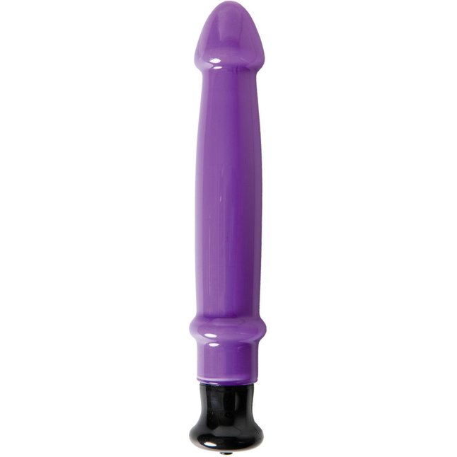 Фиолетовый стеклянный вибратор с головкой - 21,5 см - Sexus Glass