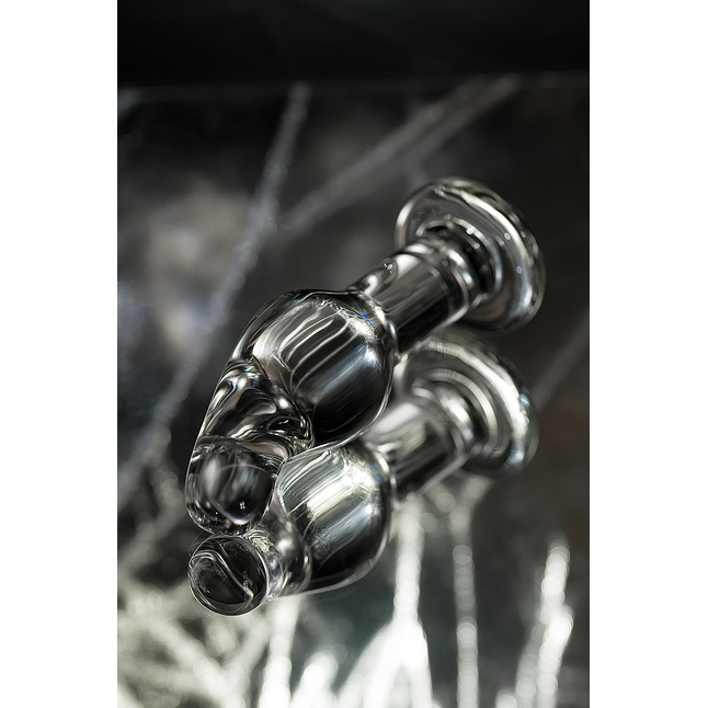 Стеклянная анальная втулка с загнутым кончиком - 14,5 см - Sexus Glass. Фотография 6.