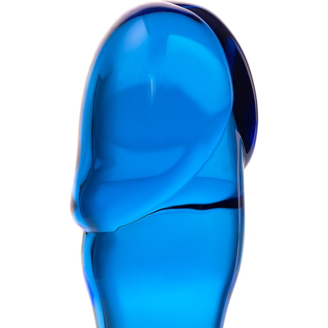 Синяя стеклянная анальная втулка - 13 см - Sexus Glass. Фотография 4.