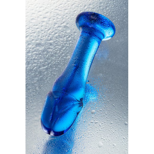 Синяя стеклянная анальная втулка - 13 см - Sexus Glass. Фотография 7.