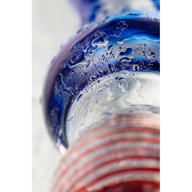 Стеклянный двусторонний фаллоимитатор с шишечками - 20 см - Sexus Glass. Фотография 6.
