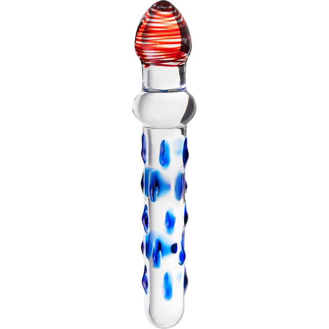 Стеклянный двусторонний фаллоимитатор с шишечками - 20 см - Sexus Glass