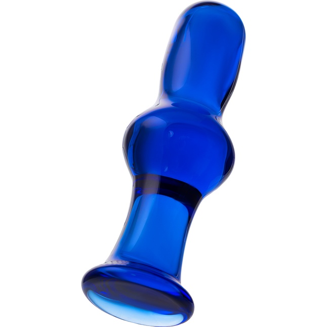 Синяя стеклянная анальная втулка - 13,5 см - Sexus Glass. Фотография 3.