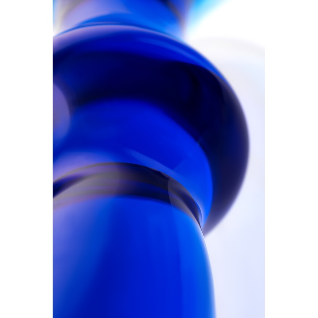 Синяя стеклянная анальная втулка - 13,5 см - Sexus Glass. Фотография 4.