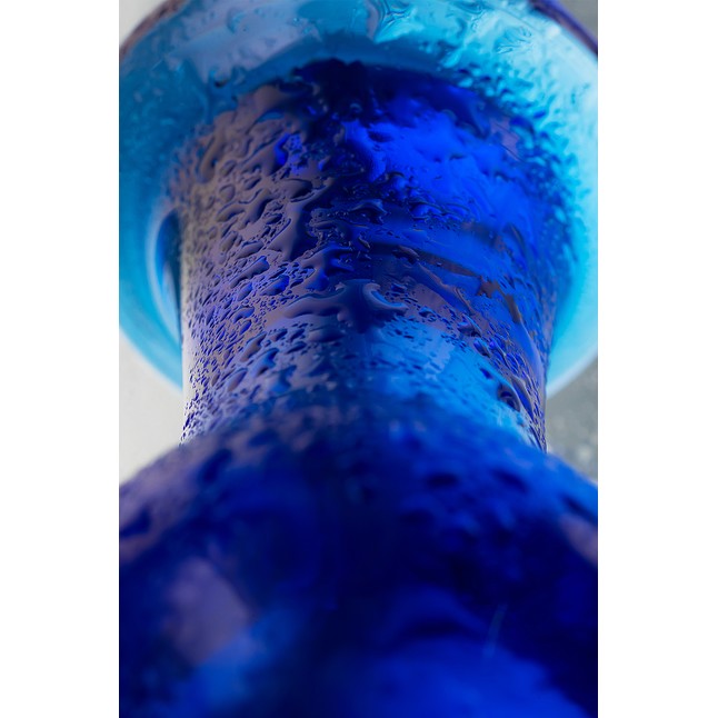 Синяя стеклянная анальная втулка - 13,5 см - Sexus Glass. Фотография 5.