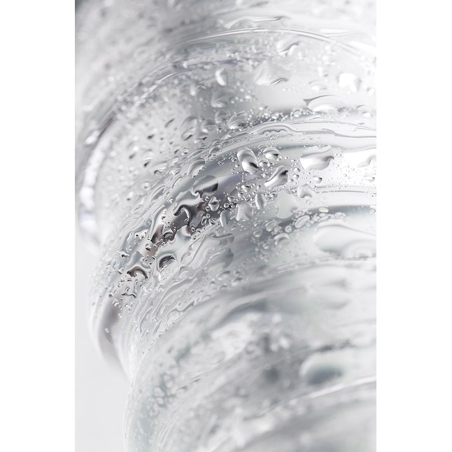 Фаллос со спиралевидным рельефом из прозрачного стекла - 16 см - Sexus Glass. Фотография 6.