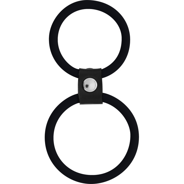 Чёрное двойное эрекционное кольцо Dual Rings Black - MenzStuff