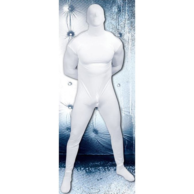 Белый кэтсьюит Asylum с маской на голову размера L/XL - Asylum. Фотография 2.
