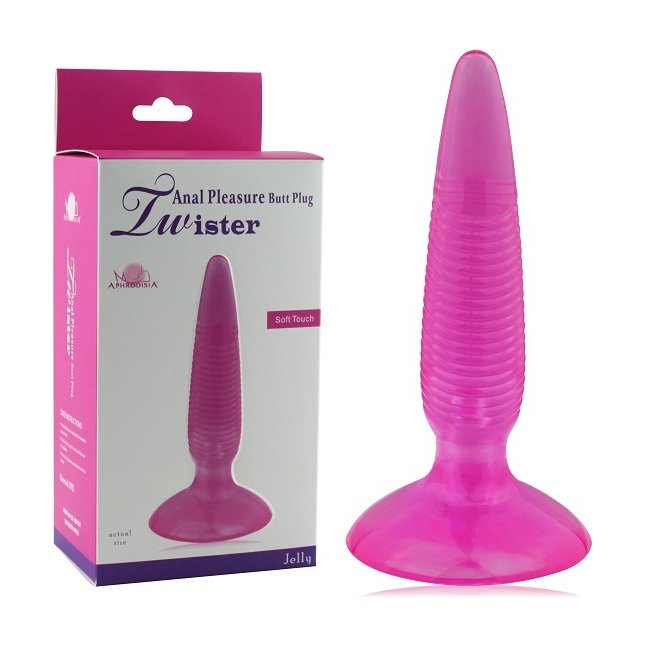 Розовая анальная пробка Twister