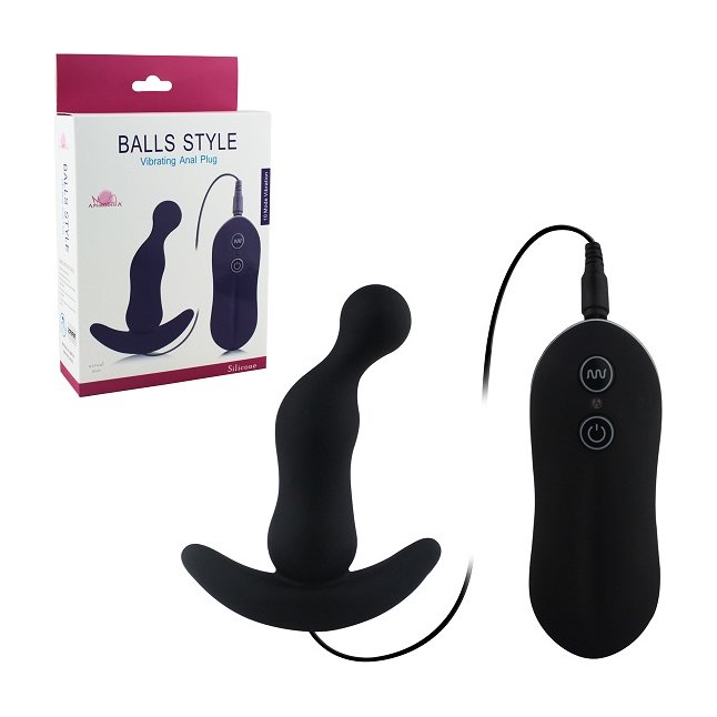 Вибростимулятор анальный Balls Style Vibrating Anal Plug чёрного цвета