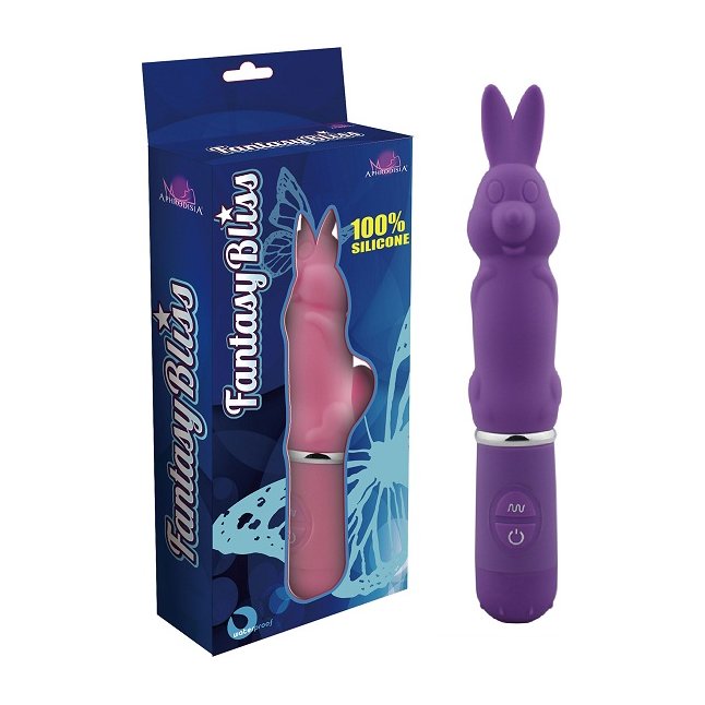 Фиолетовый вибростимулятор в форме кролика 10 Function Rabbit - 19 см