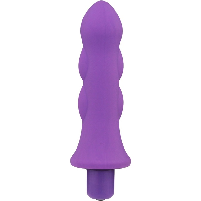 Фиолетовый рельефный вибростимулятор Mystique Rocket Vibe - 12 см. Фотография 2.