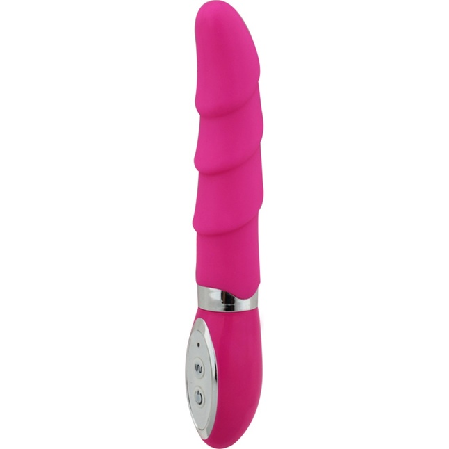 Розовый водонепроницаемый вибратор Wild Flirt Dildo Vibe - 18 см