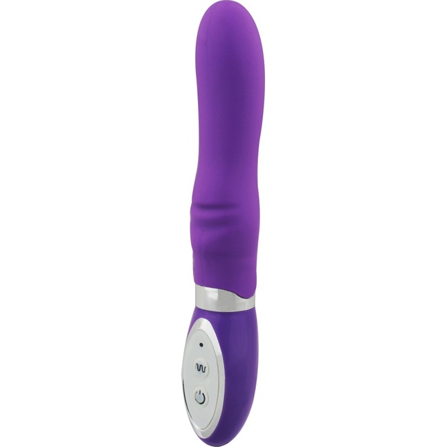 Фиолетовый вибратор с ребристым выступом Big Finger Vibe - 18 см
