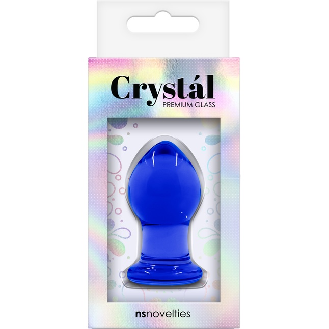 Малая синяя стеклянная анальная пробка Crystal Small - 6,3 см - Crystal. Фотография 2.