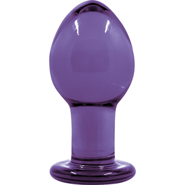 Фиолетовая стеклянная анальная пробка Crystal Medium - 7,6 см - Crystal