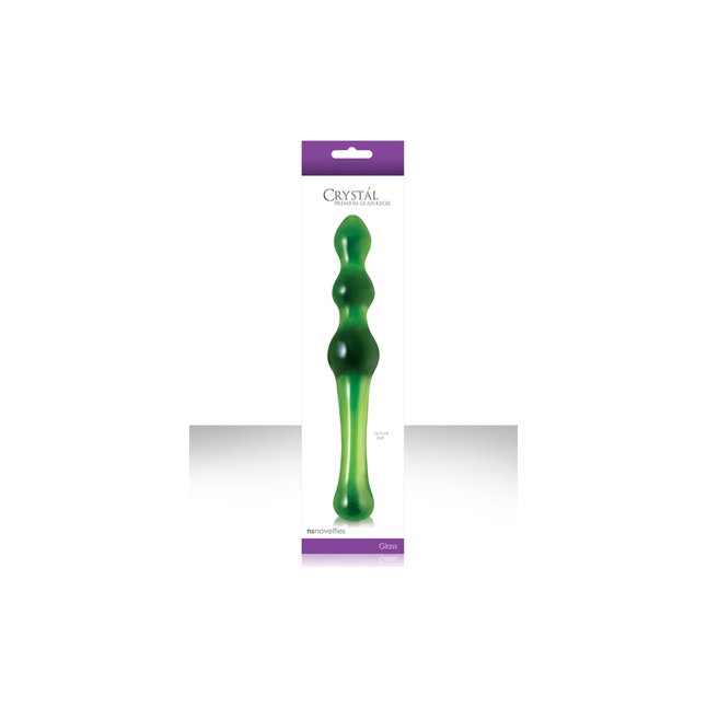 Малый зеленый стеклянный анальный стимулятор CRYSTAL KEGEL - 18,5 см - Crystal
