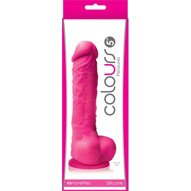 Розовый фаллоимитатор Colours Pleasures 5 Dildo - 17,8 см - Colours. Фотография 2.