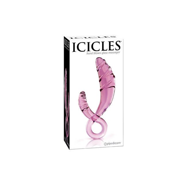 Розовый стеклянный фаллоимитатор 2-в-1 ICECLES № 30 - Icicles. Фотография 2.