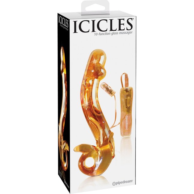 Желтый стеклянный фаллос с вибропулей ICECLES №35 - 18,5 см - Icicles. Фотография 5.