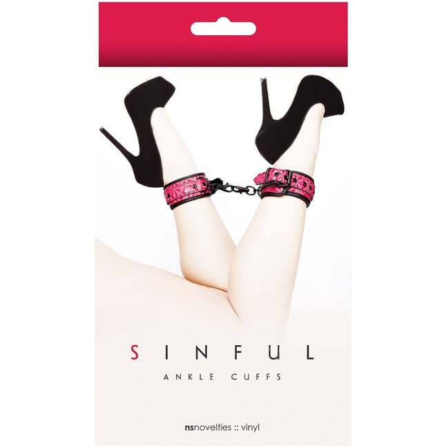 Розовые оковы на ноги Sinful Ankle Cuffs - Sinful. Фотография 2.