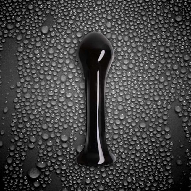 Черный стеклянный анальный стимулятор Crystal Droplets - 14,6 см - Crystal. Фотография 2.