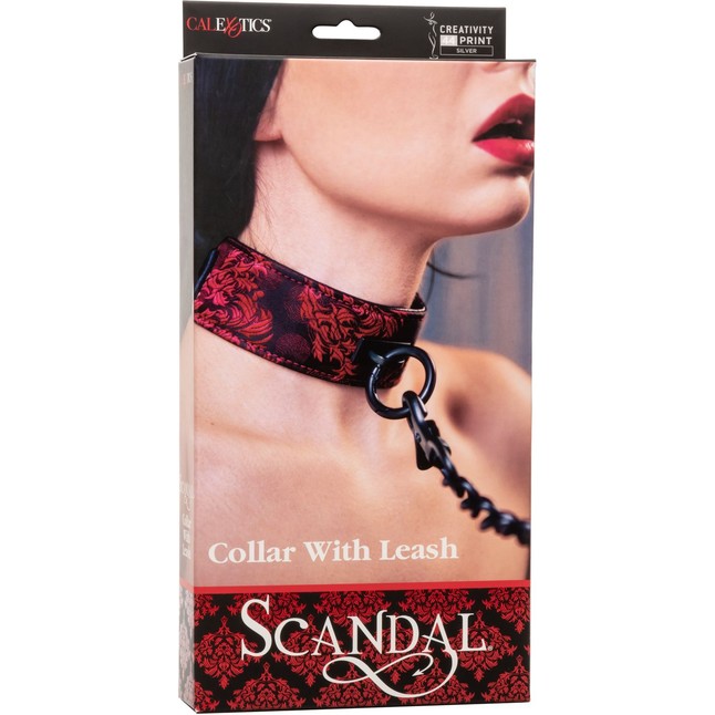 Атласный ошейник с цепью Scandal Collar with Leash - Scandal. Фотография 9.