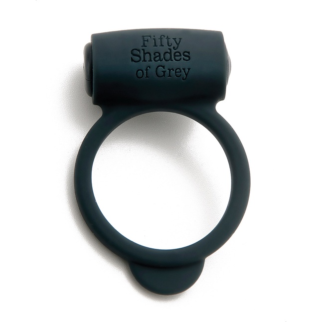 Темно-серое эрекционное кольцо Vibrating Love Ring с вибрацией - Fifty Shades of Grey. Фотография 2.