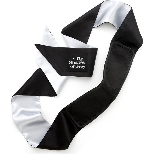 Черно-серая повязка на глаза Satin Deluxe Blindfold - Fifty Shades of Grey