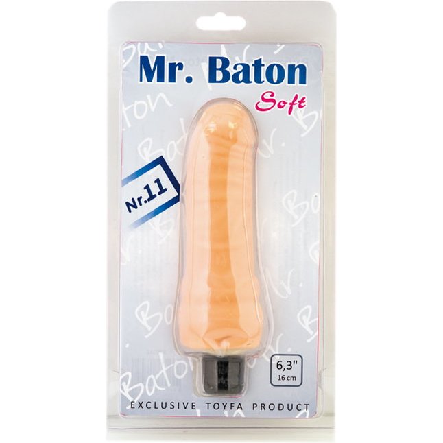 Телесный вибратор Mr.Baton Soft №11 - 16 см - Mr.Baton. Фотография 2.
