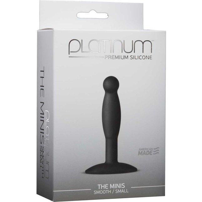 Черная анальная пробка Platinum Premium Silicone - The Minis - Smooth Small - Black S - Platinum Premium Silicone. Фотография 2.