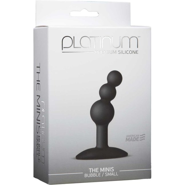 Черный анальный стимулятор Platinum Premium Silicone - The Minis Bubble Small - Black S - Platinum Premium Silicone. Фотография 2.