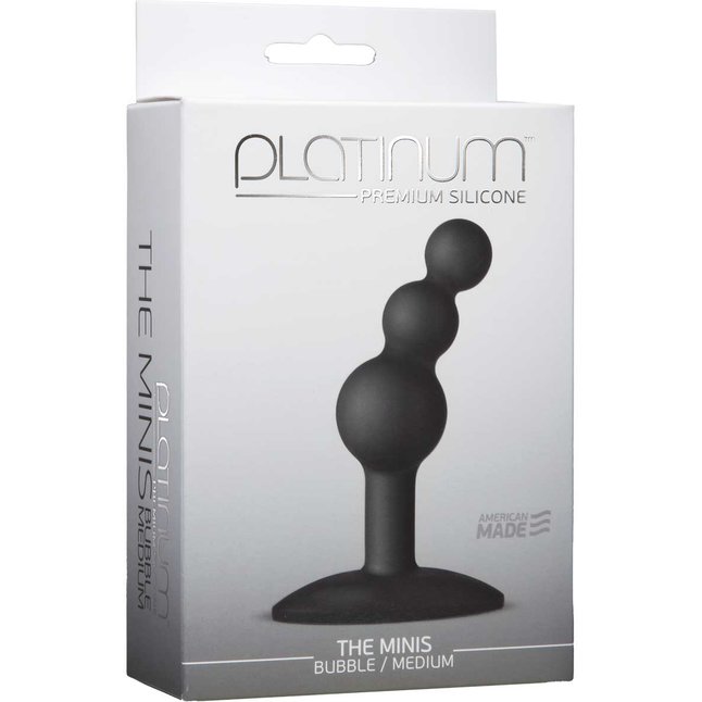 Черный анальный стимулятор The Minis Bubble Medium - 9,6 см - Platinum Premium Silicone. Фотография 2.