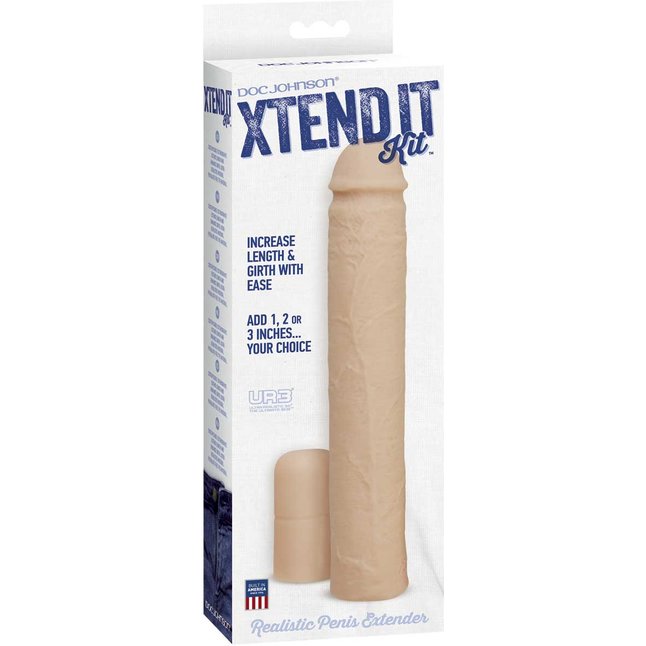 Телесная увеличивающая насадка на пенис Xtend It Kit - 22,8 см. Фотография 2.