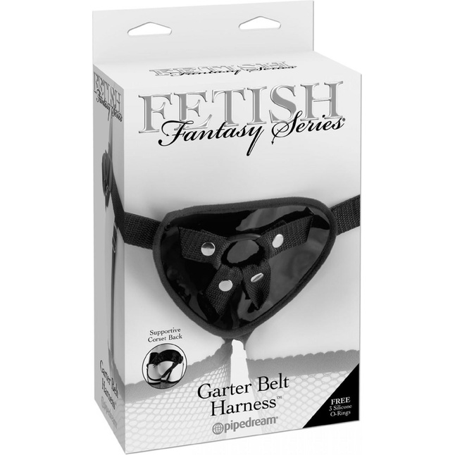 Женские трусики для страпона Garter Belt Harness с креплением для чулок - Fetish Fantasy Harness Collection. Фотография 6.