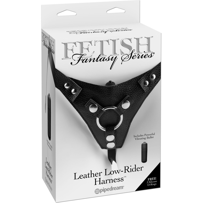 Женские трусики для крепления страпона Leather Low-Rider Harness - Fetish Fantasy Harness Collection. Фотография 4.