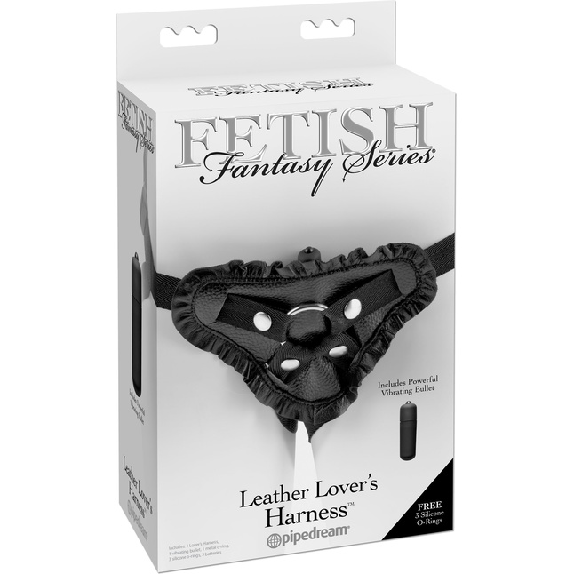 Женские трусики с рюшами для крепления страпона Leather Lovers Harness - Fetish Fantasy Harness Collection. Фотография 9.