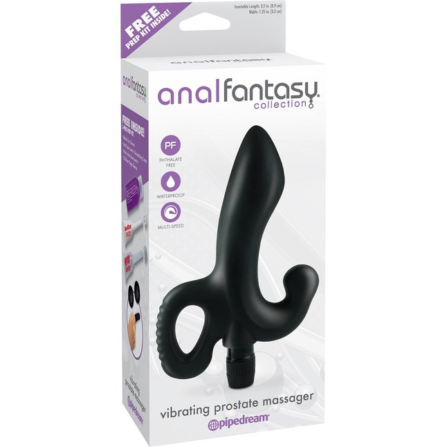 Стимулятор простаты Vibrating Prostate Massager с вибрацией - 14 см - Anal Fantasy Collection. Фотография 3.