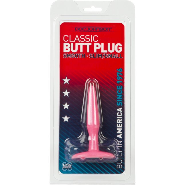 Розовая тонкая анальная пробка Butt Plug Pink Slim Small - 10,5 см - The Classics. Фотография 3.