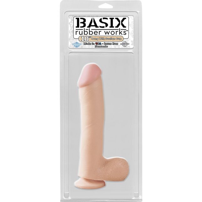 Большой телесный фаллос на присоске Basix Rubber Works - 26 см - Basix Rubber Works. Фотография 2.