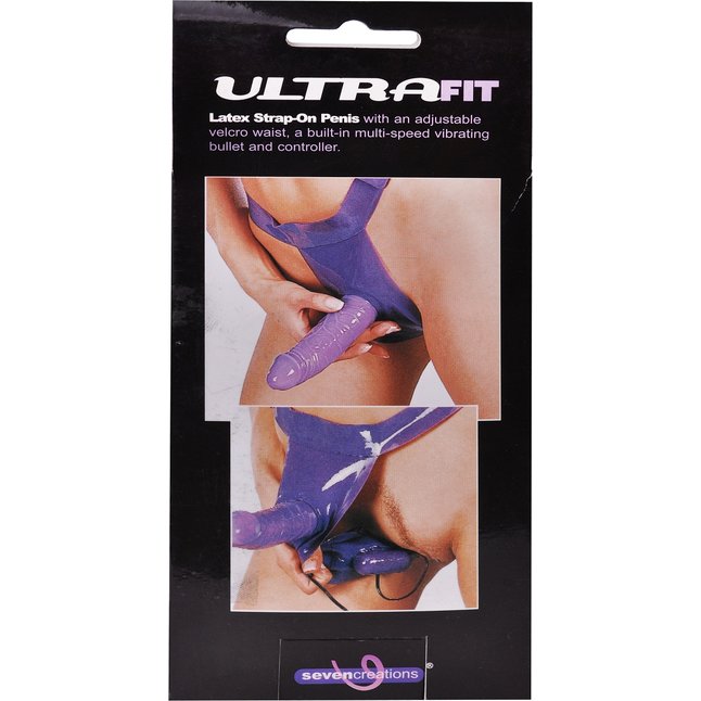 Фиолетовый женский страпон с вибрацией Ultrafit. Фотография 4.