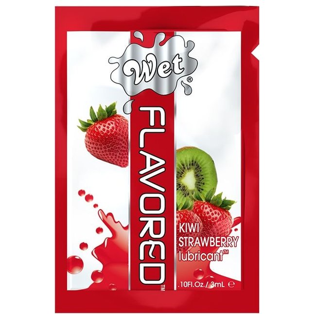 Лубрикант Wet Flavored Kiwi Strawberry с ароматом киви и клубники - 3 мл - Wet Flavored