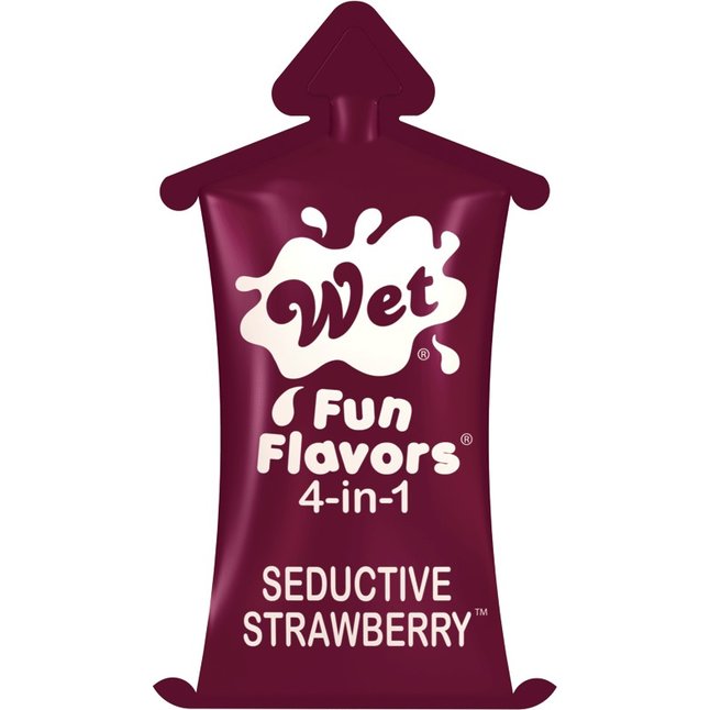 Разогревающий лубрикант Fun Flavors 4-in-1 Seductive Strawberry с ароматом клубники - 10 мл - Wet Fun Flavors 4-in-1
