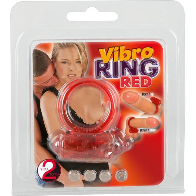 Красное эрекционное виброкольцо Vibro Ring Red - You2Toys. Фотография 5.
