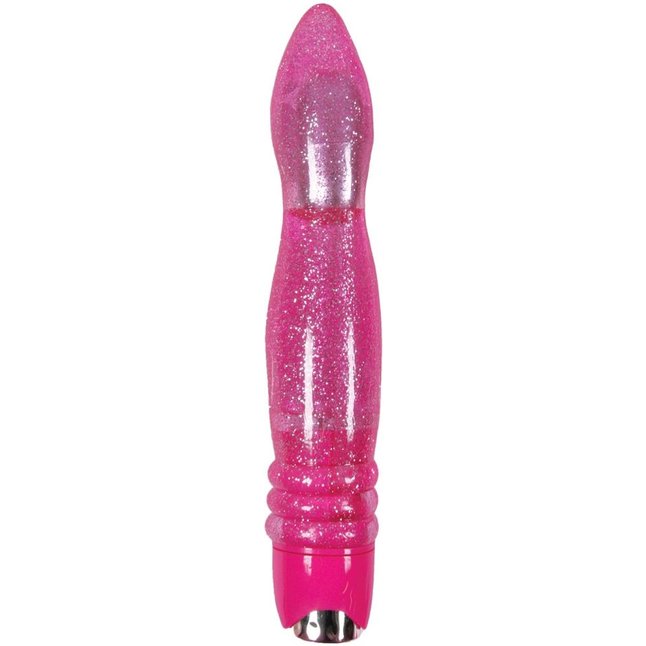 Розовый блестящий вибромассажер Starlight Gems Vela Vibrating Massager - 23,5 см - Starlight Gems