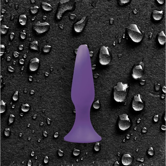 Фиолетовая анальная пробка Sliders Silicone Anal Plugs Medium на присоске - 12,45 см - Sliders
