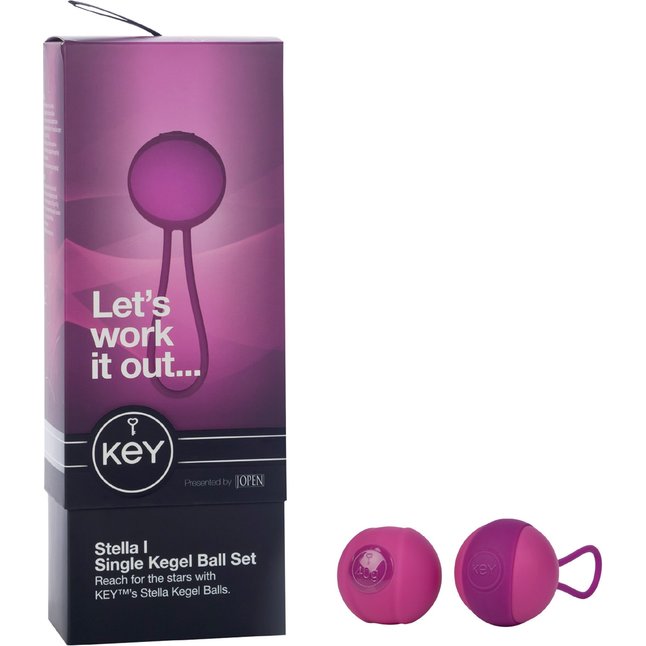 Розовый вагинальный шарик соло STELLA I со сменным грузом - Key. Фотография 3.